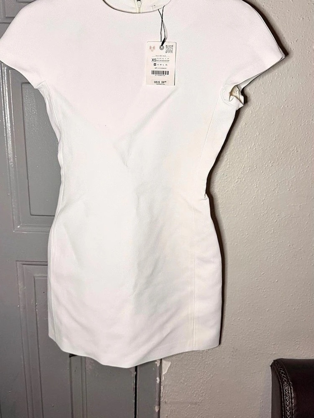 ZARA ZW Collection Short Dress White Mini Dress XS